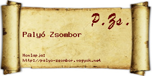 Palyó Zsombor névjegykártya